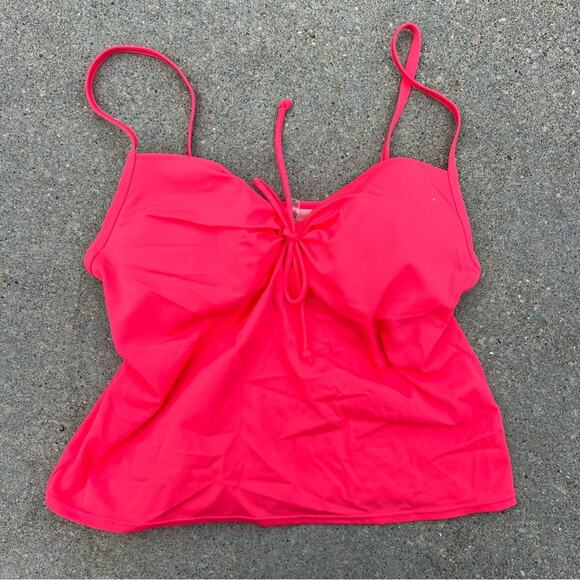 Victoria’s Secret 38B Coral Red Pink Tankini Underwire Swim Top - Picture 1 of 6